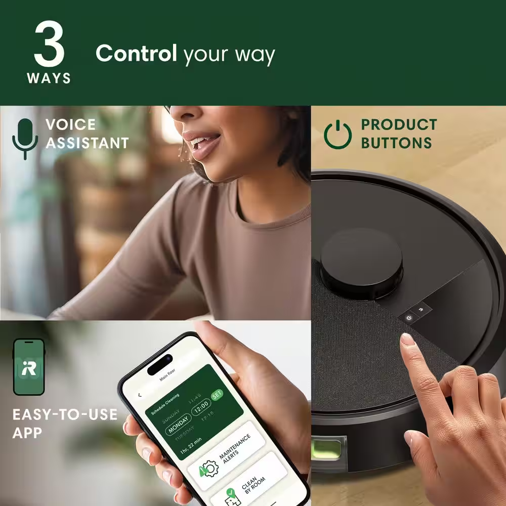 Roomba 105 13.2-Inch Robotic Vacuum with Smart Navigation and Auto-Empty Dock in Black