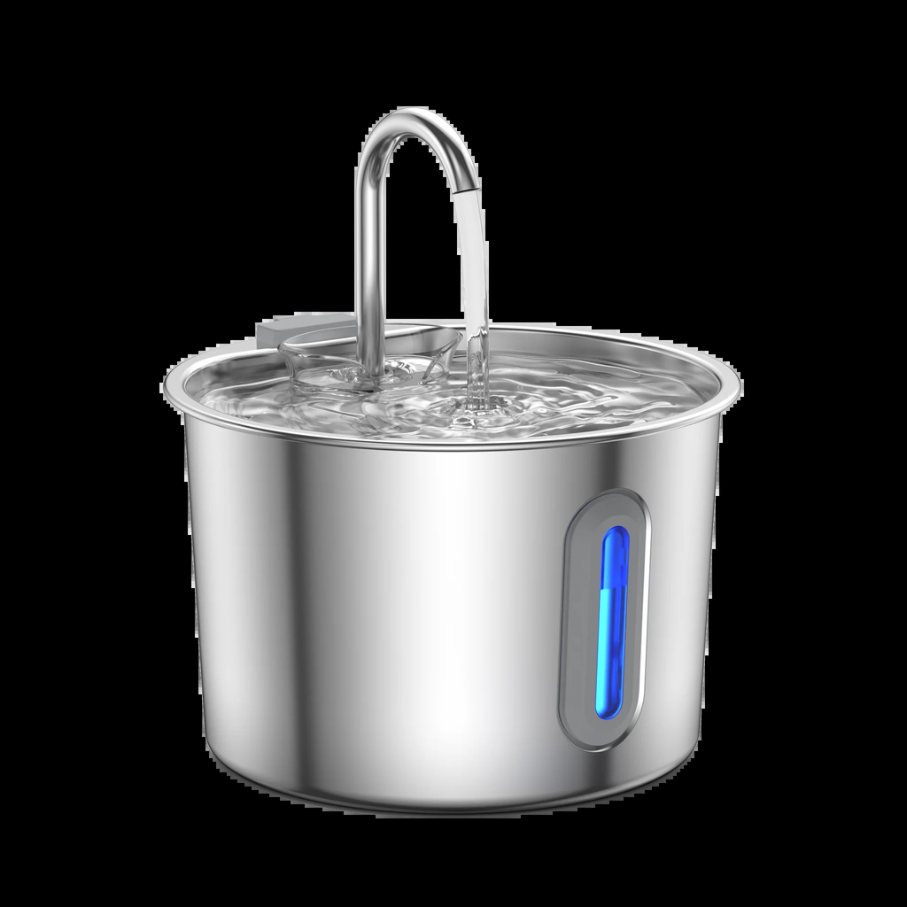 Stainless Steel Automatic Pet Water Fountain - 2.2L Ultra Quiet USB-Powered Drinking Solution for Cats and Dogs - Durable Indoor Use