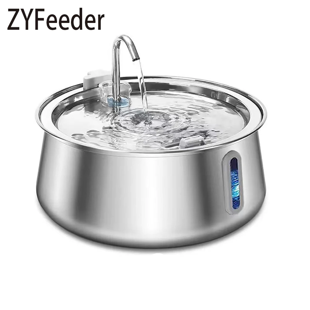 Stainless Steel Cat Fountain - 4L Automatic Pet Water Dispenser with Multi-Layer Filtration System