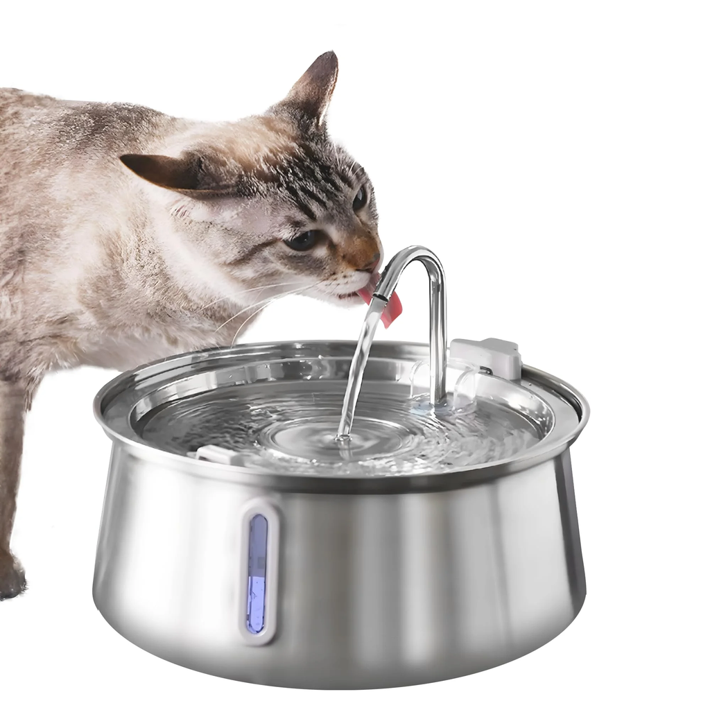 Stainless Steel Cat Fountain - 4L Automatic Pet Water Dispenser with Multi-Layer Filtration System