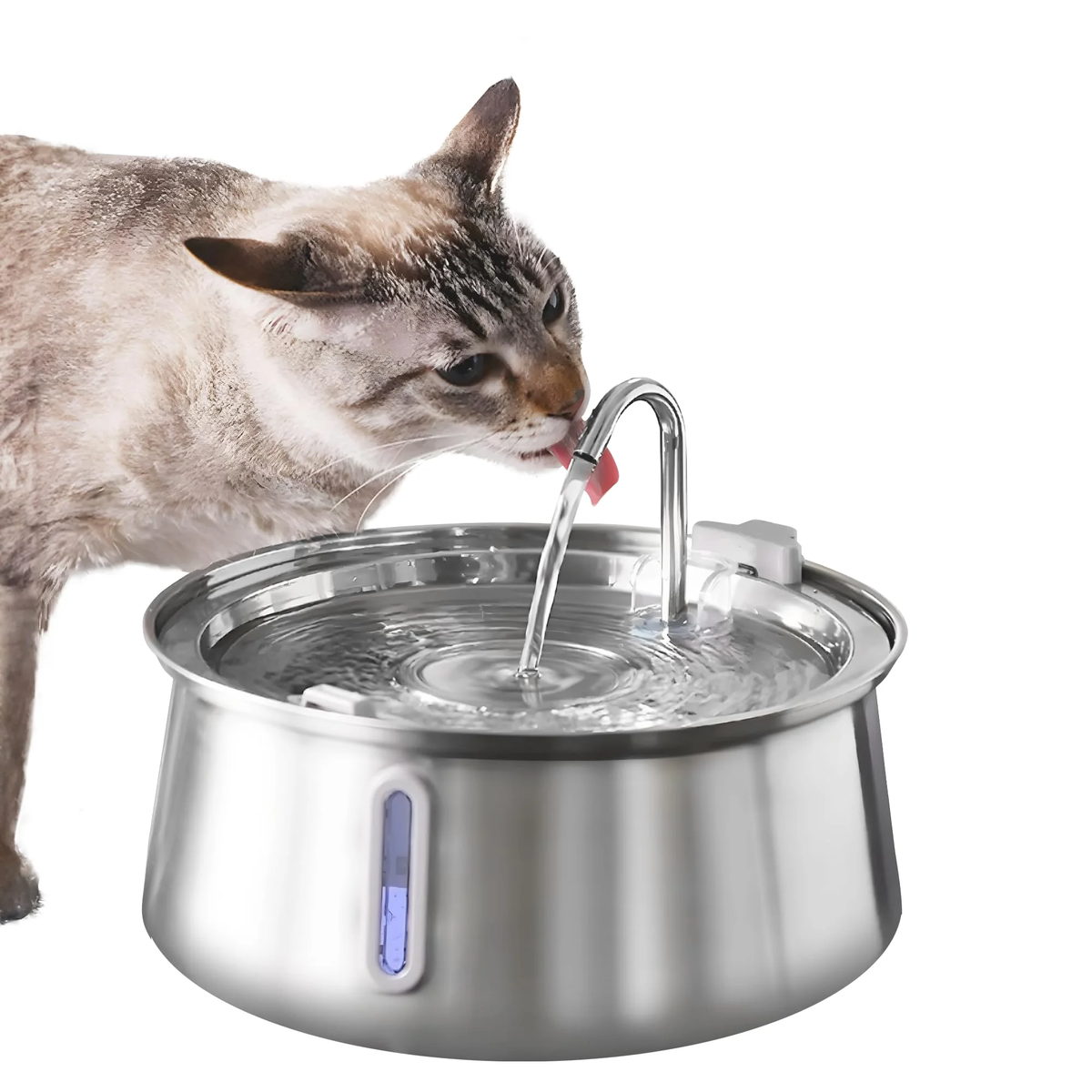 Stainless Steel Cat Fountain - 4L Automatic Pet Water Dispenser with Multi-Layer Filtration System