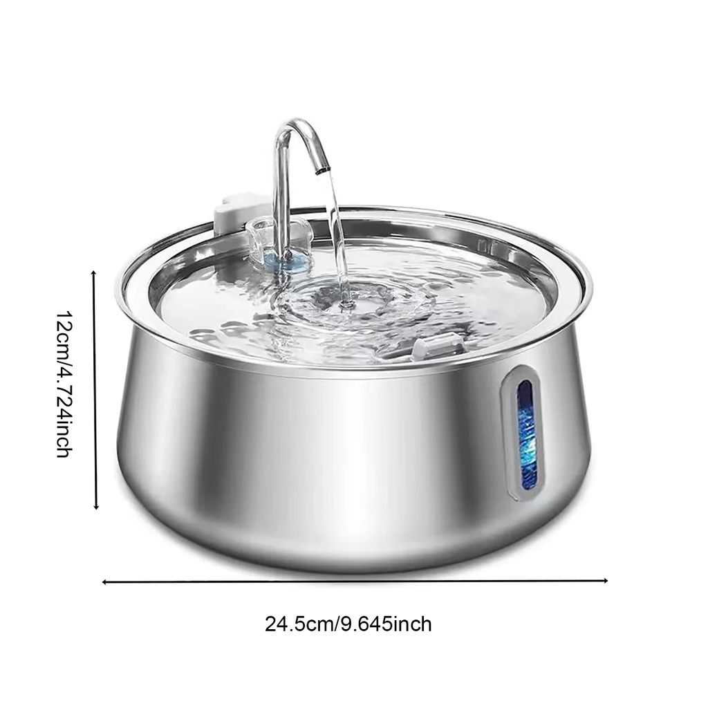 Stainless Steel Cat Fountain - 4L Automatic Pet Water Dispenser with Multi-Layer Filtration System