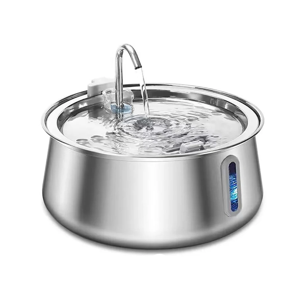 Stainless Steel Cat Fountain - 4L Automatic Pet Water Dispenser with Multi-Layer Filtration System