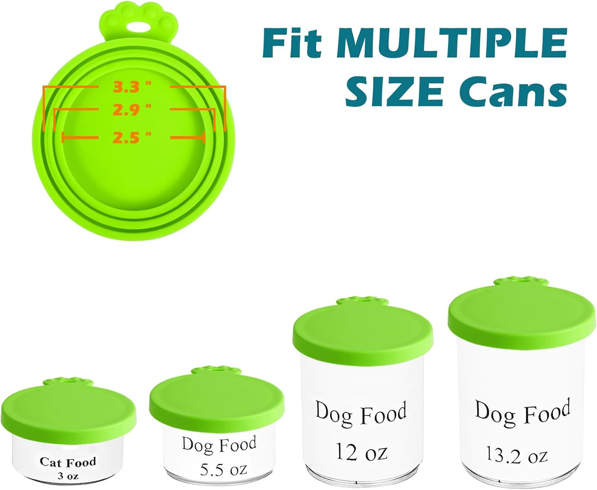 Universal Pet Food Can Covers - Set of 4 Lids for Dog and Cat Food