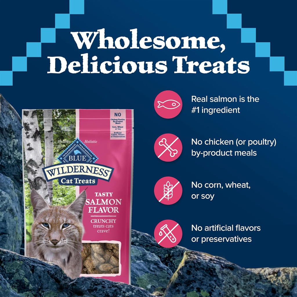 Wilderness Salmon Crunchy Cat Treats, 2 Oz (Pack of 12)