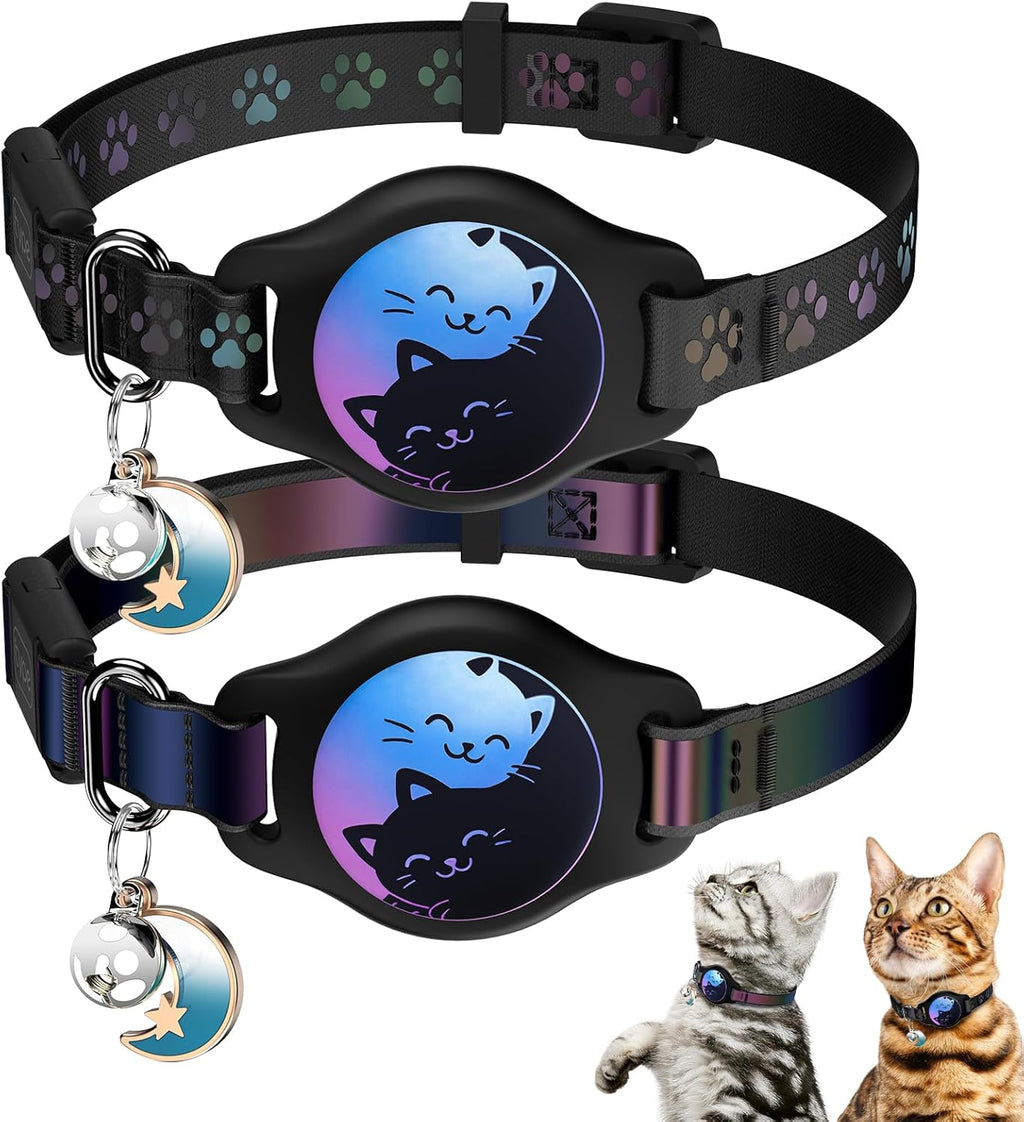 Breakaway Cat Collar with Apple AirTag Holder - 2 Pack