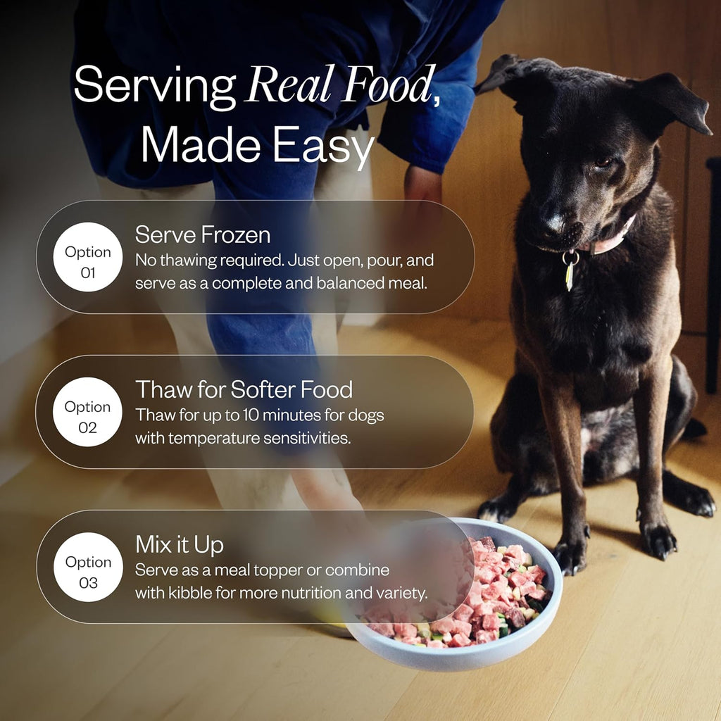 Premium Frozen Fresh Beef Dog Food for Anxiety Relief, 30 Lb