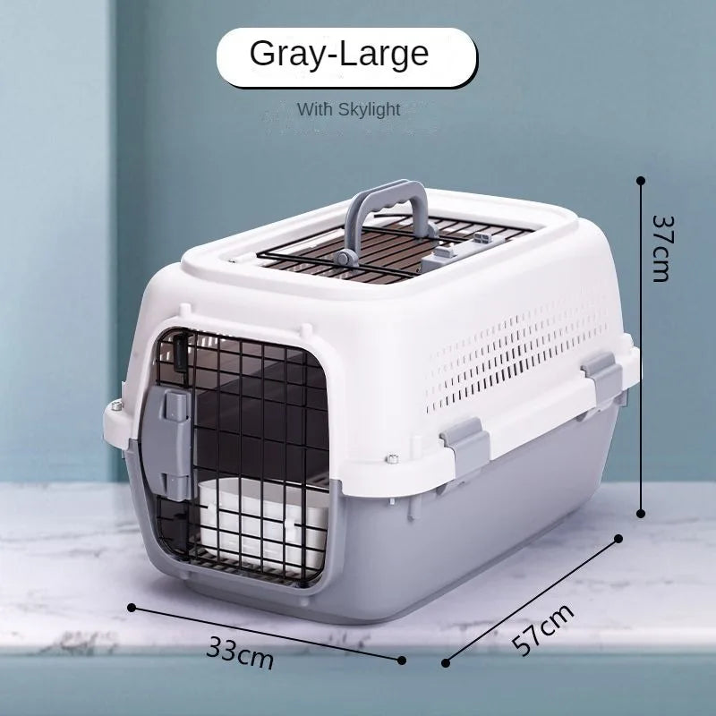 Durable Ventilated Pet Airline Transport Box - Multi-Purpose Dog and Cat Carrier
