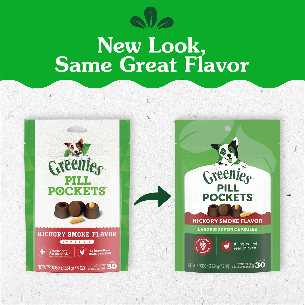 Natural Soft Dog Treats in Capsule Size with Hickory Smoke Flavor - 7.9 oz Pack (30 Treats)