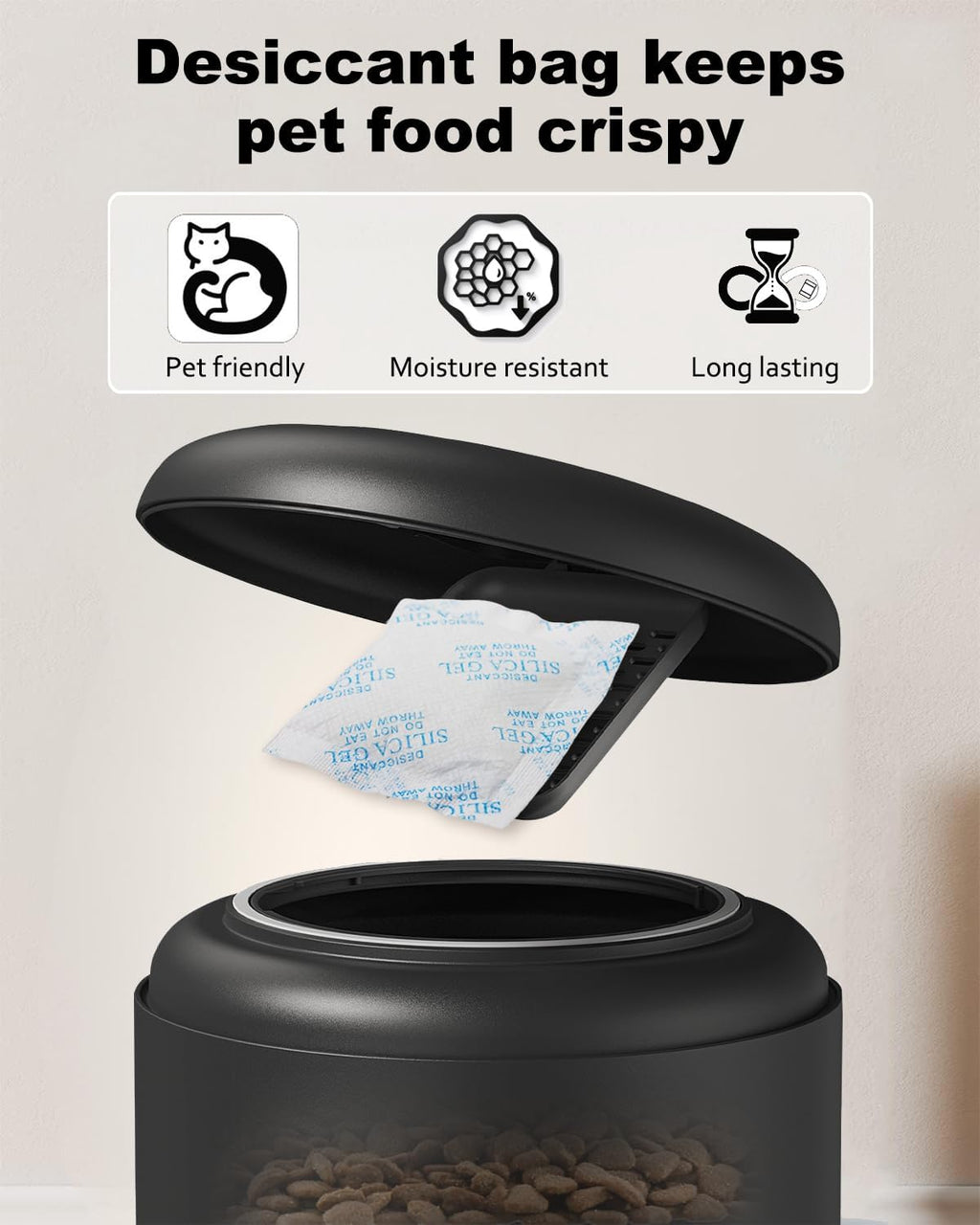 Desiccant Bag Replacement for Automatic Pet Feeders - 6-Pack Compatible with Petlibro & Petkit, Ensures Freshness of Pet Food
