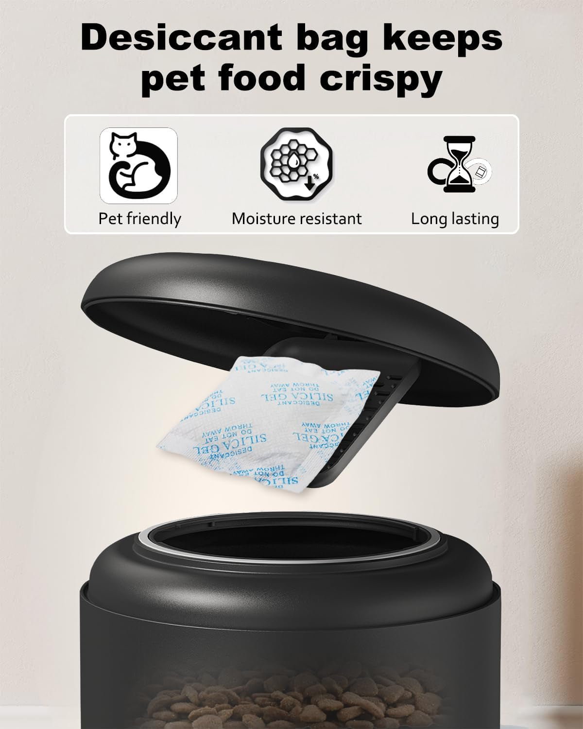 Desiccant Bag Replacement for Automatic Pet Feeders - 6-Pack Compatible with Petlibro & Petkit, Ensures Freshness of Pet Food