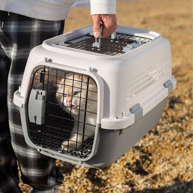 Durable Ventilated Pet Airline Transport Box - Multi-Purpose Dog and Cat Carrier