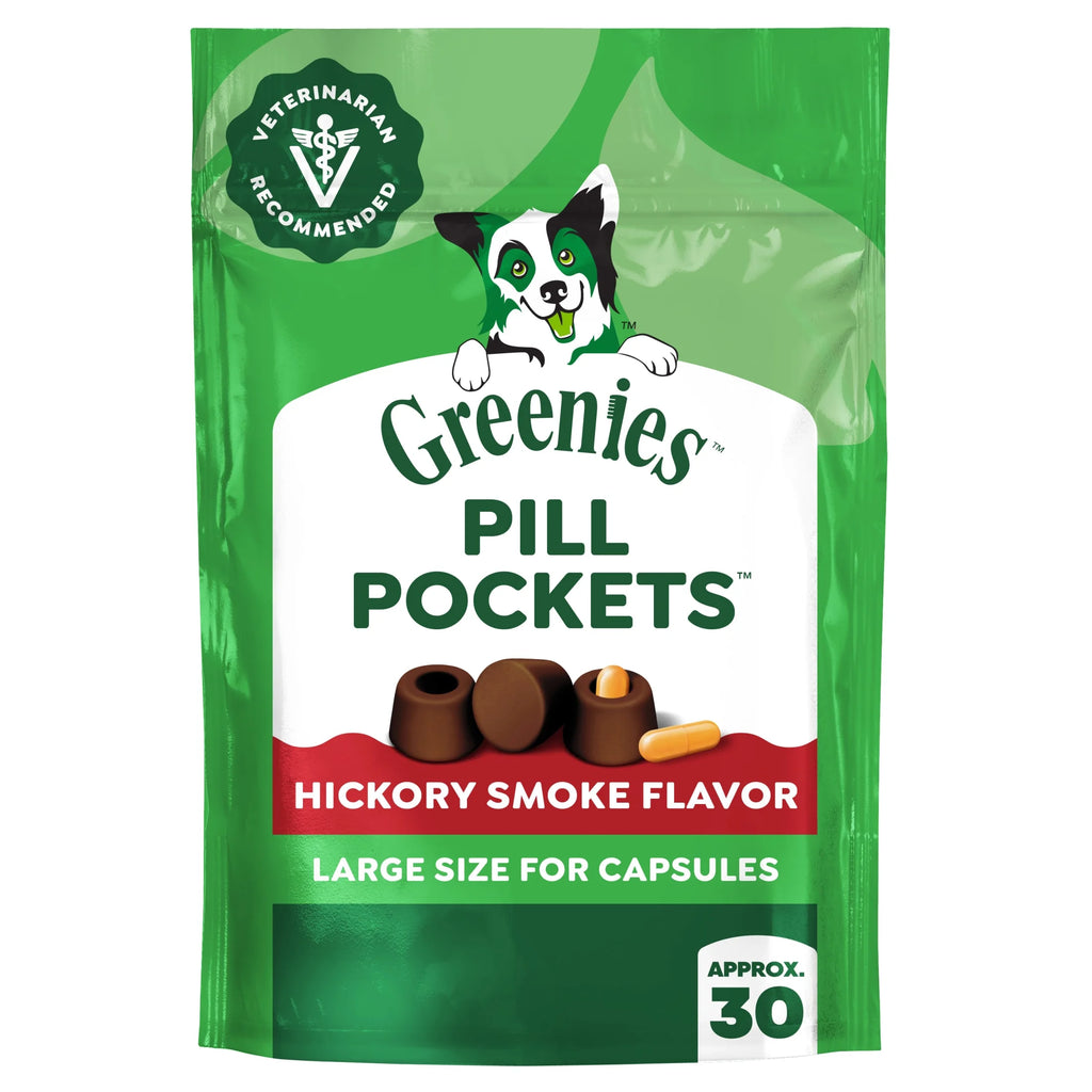 Natural Soft Dog Treats in Capsule Size with Hickory Smoke Flavor - 7.9 oz Pack (30 Treats)