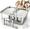 15L/4Gal Stainless Steel Pet Water Fountain with Filter Set