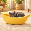 Banana Cat Bed – Cozy Novelty Pet Bed for Cats & Small Dogs