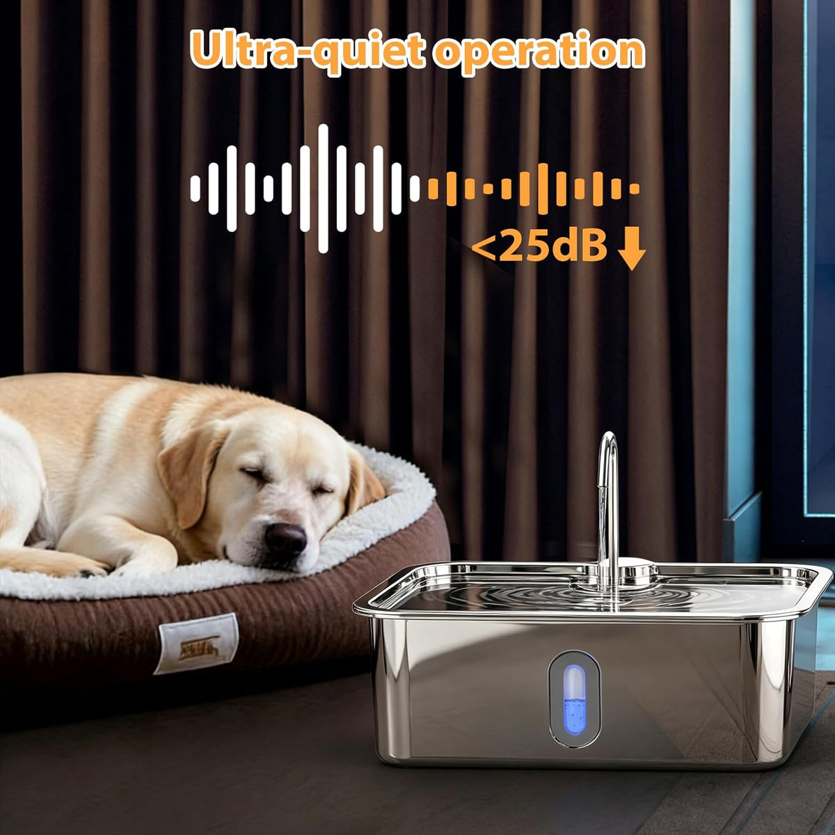 15L/4Gal Stainless Steel Pet Water Fountain with Filter Set
