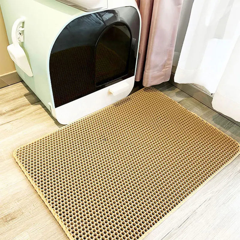Waterproof Double Layer Cat Litter Mat for Effective Litter Trapping and Easy Cleaning - Essential Accessory for Cat Owners