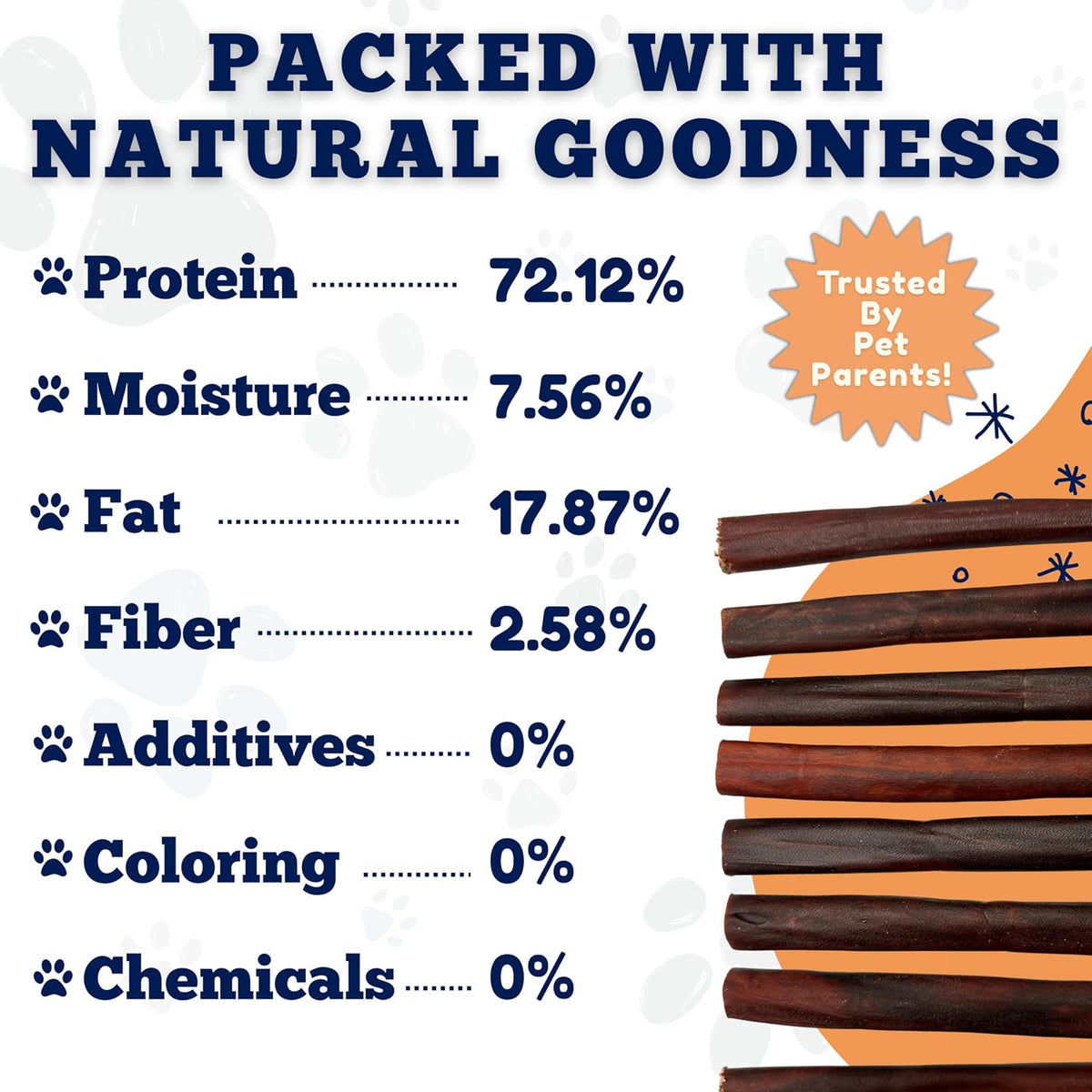 Collagen Dental Chews for Dogs - 6" Sticks, 50 Count