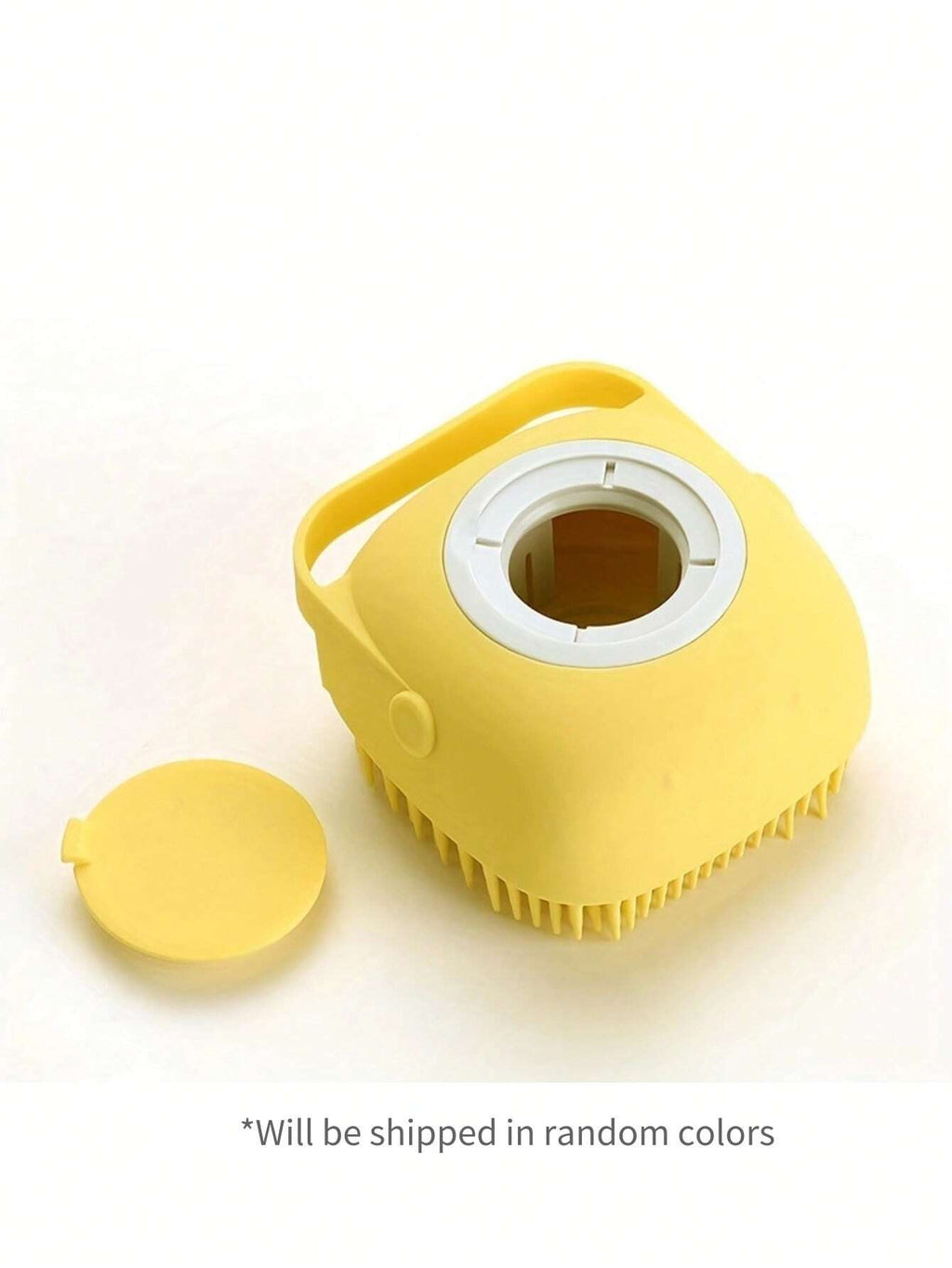 Silicone Pet Shampoo Brush with Massage Function and Integrated Shampoo Dispenser for Dogs and Cats - Assorted Colors