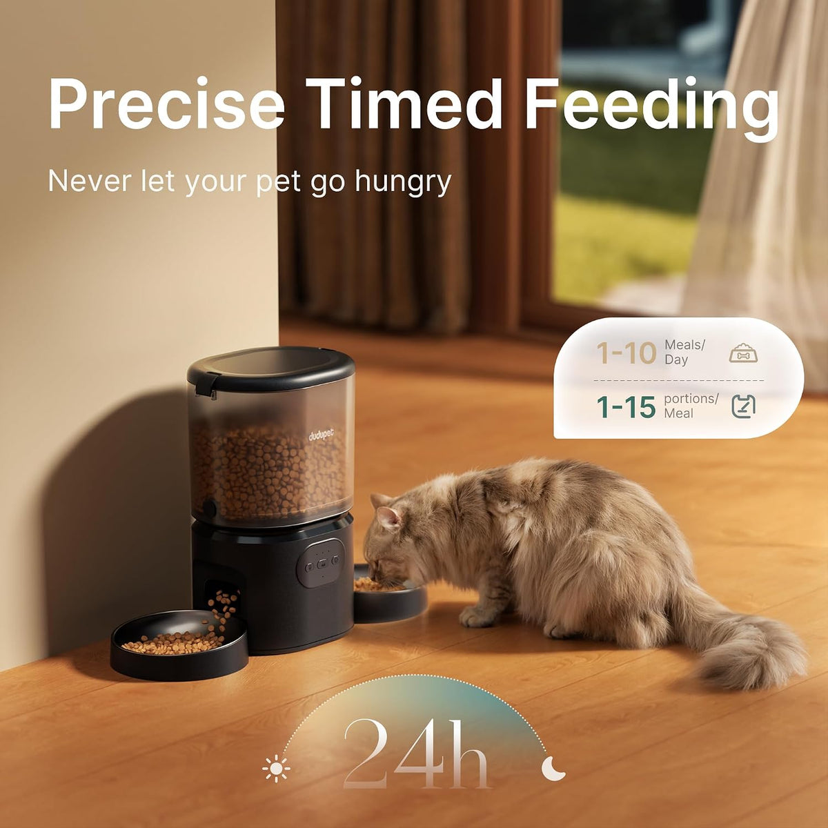 Revolutionary Automatic Dual Cat Feeder with 5G Wi-Fi App Control for Effortless Mealtime Management