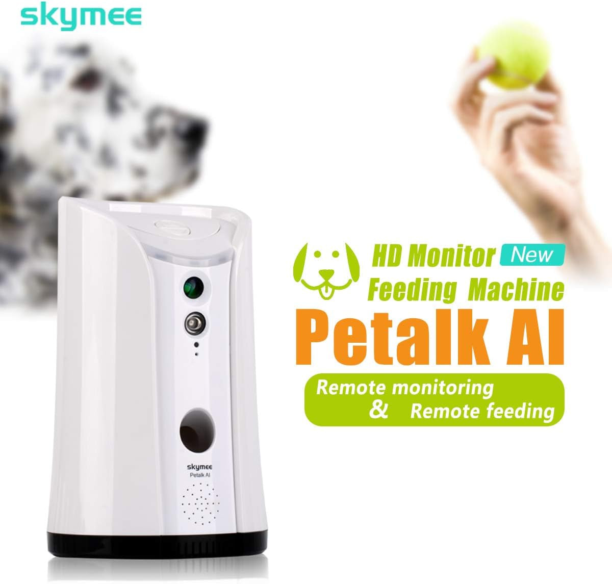 SM-02 Remote Pet Camera with Treat Dispenser, Two-Way Audio, Night Vision, and Alexa Compatibility