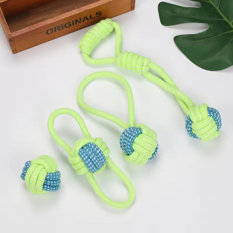 Interactive Cotton Rope Dog Toys - Mini Ball and Chew Accessories for Large and Small Dogs