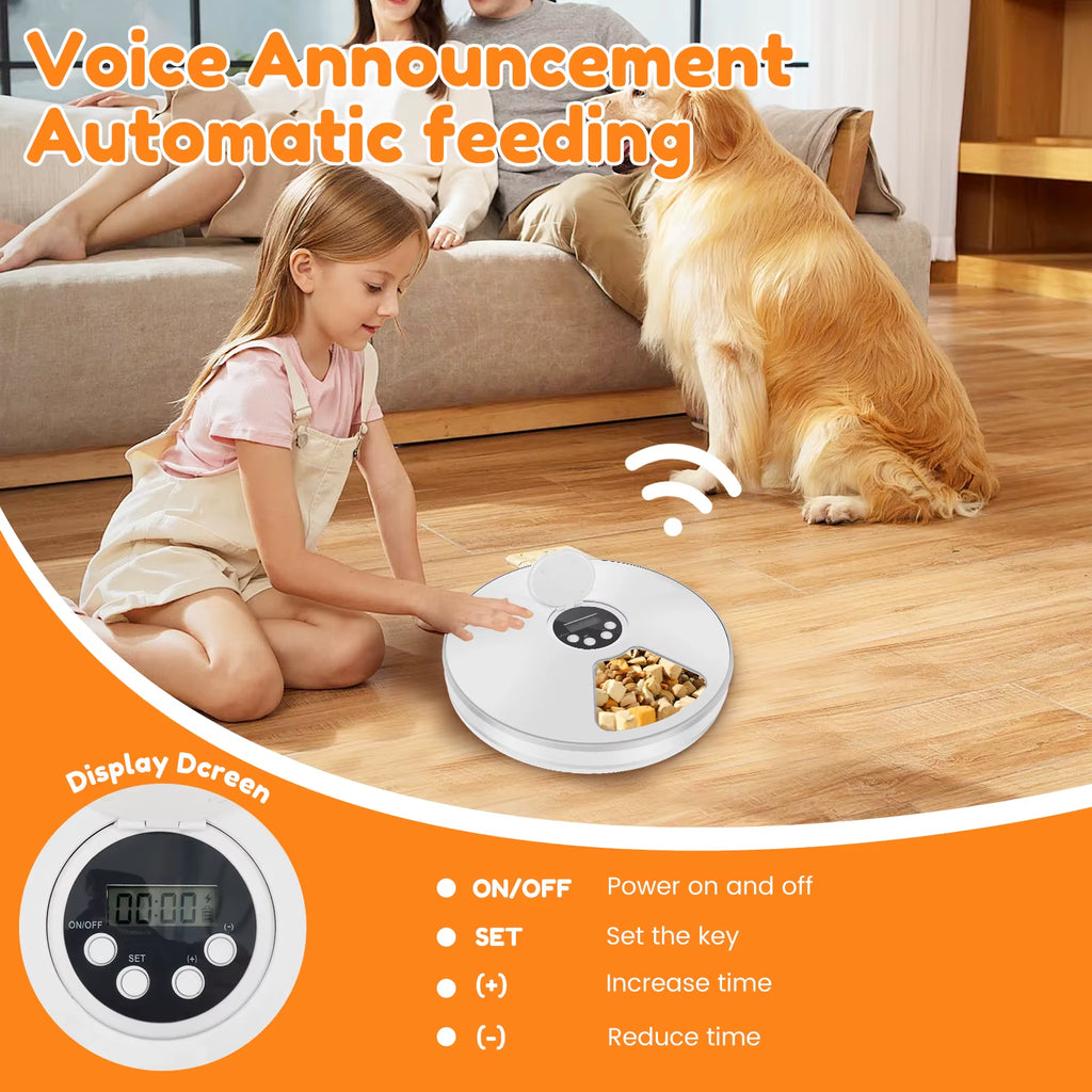 Pet Automatic Timing Feeder Intelligent Pet Feeder with Timer 6 Meals Pet Dry Wet Food Dispenser Automatic Pet Bowl Supplies