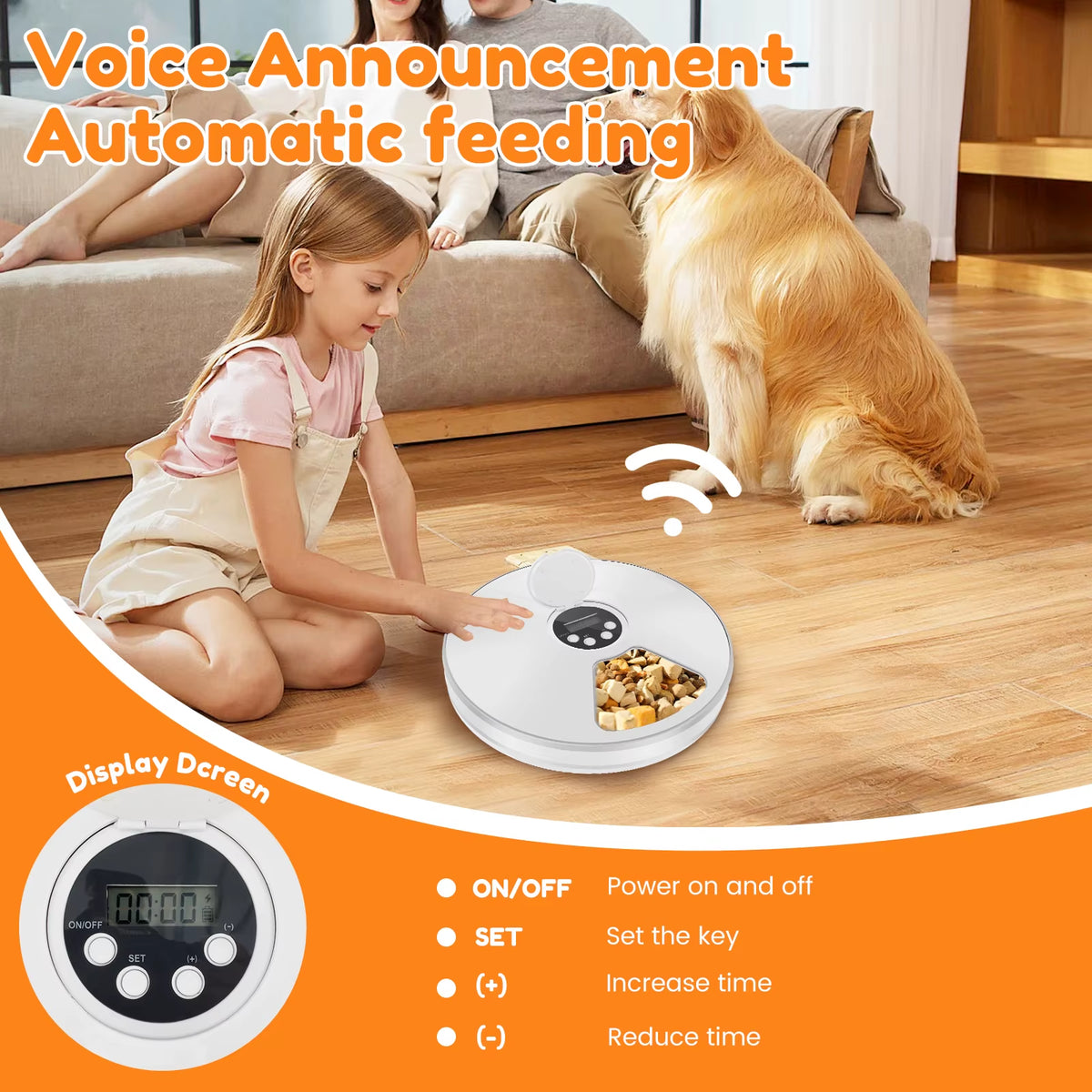 Pet Automatic Timing Feeder Intelligent Pet Feeder with Timer 6 Meals Pet Dry Wet Food Dispenser Automatic Pet Bowl Supplies