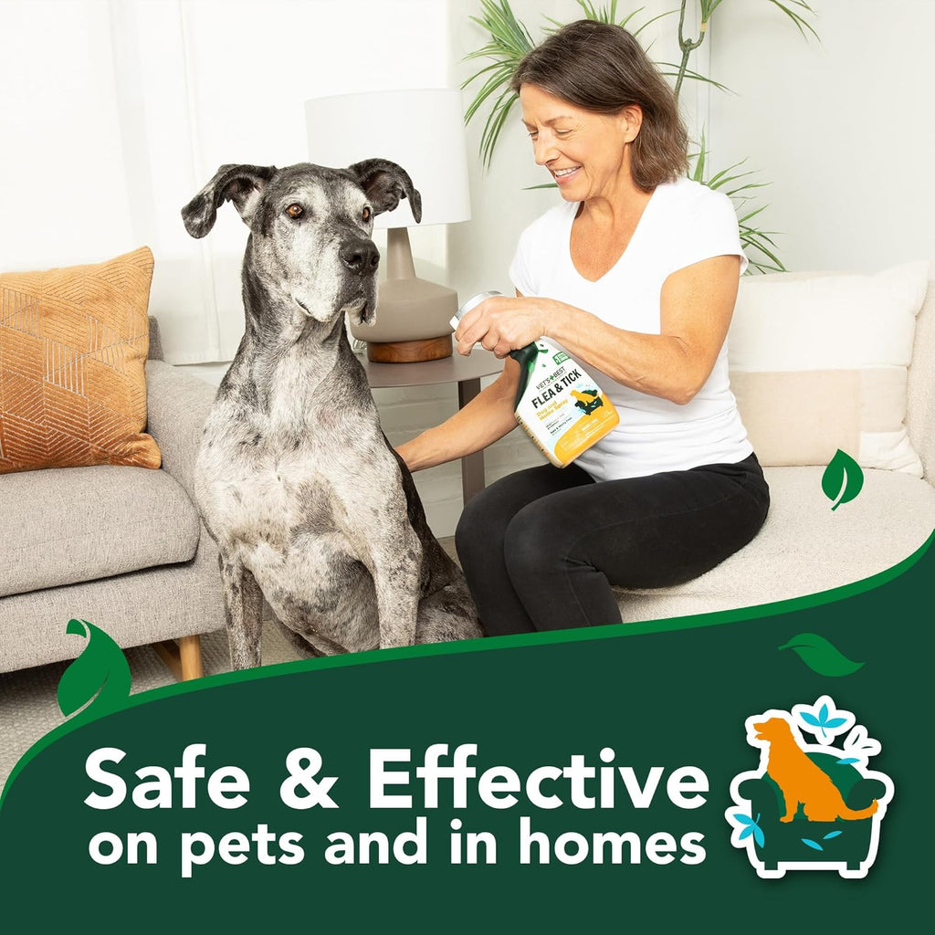 Flea and Tick Home Spray for Dogs - Indoor Use, Cotton Spice Scent, 32 oz