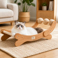 Sisal Cat Scratcher Bed with Three Play Balls and Wooden Hammock for Indoor Cats