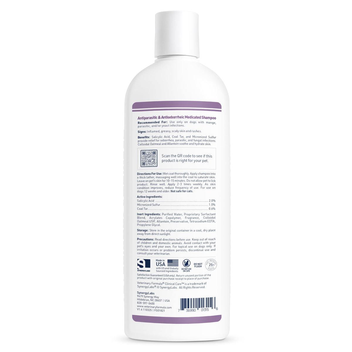 Clinical Care Antiparasitic and Antiseborrheic Shampoo for Dogs, 16 Fl Oz