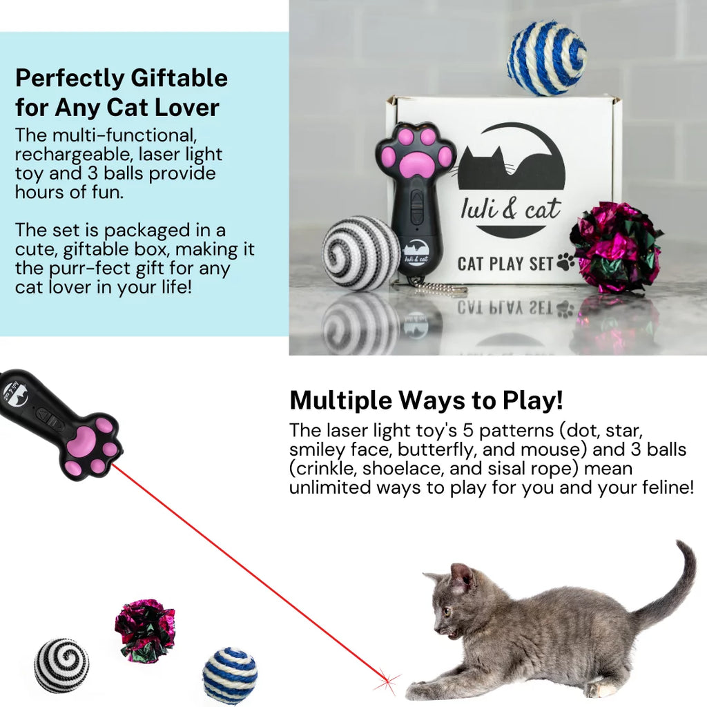 USB Rechargeable Cat Laser Toy - Interactive Gift Set for Cat Enthusiasts