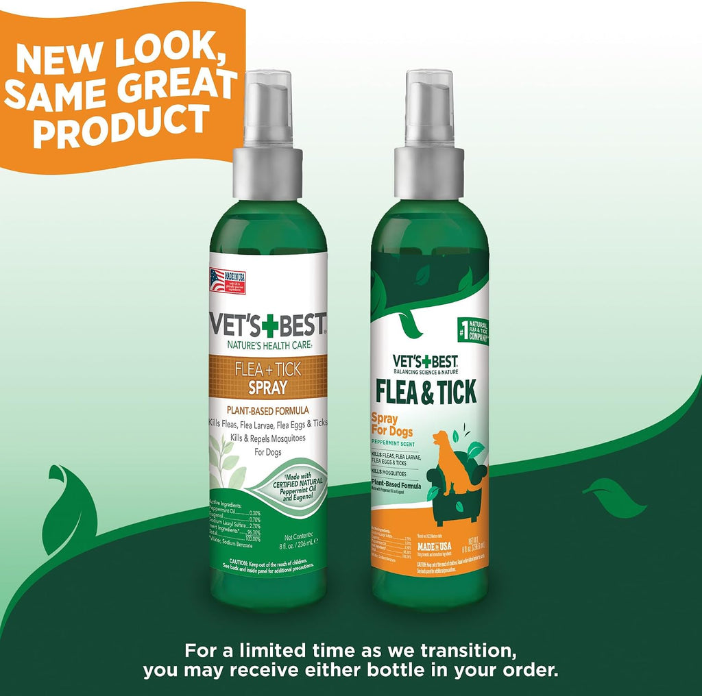 Plant-Based Flea and Tick Spray for Dogs - 8 oz Pest Control Solution