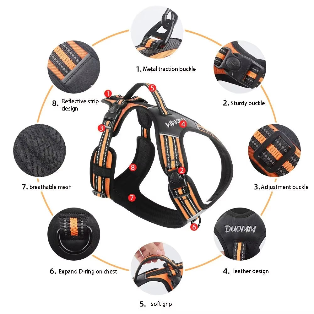 Durable Portable Harness Vest for Medium to Large Dogs - Ideal for Pitbulls, Shepherds, and Labradors