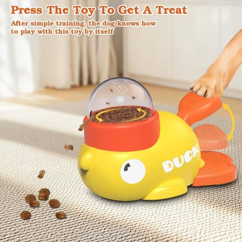 Interactive Pet Treat Dispenser - Anti-Gulping Duck Slow Feeder for Dogs and Cats, Ideal for Training and Enrichment