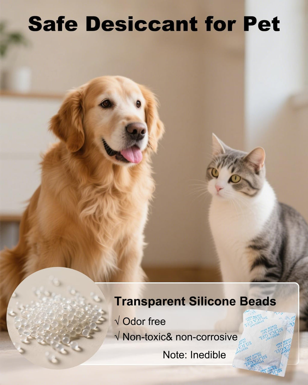 Desiccant Bag Replacement for Automatic Pet Feeders - 6-Pack Compatible with Petlibro & Petkit, Ensures Freshness of Pet Food