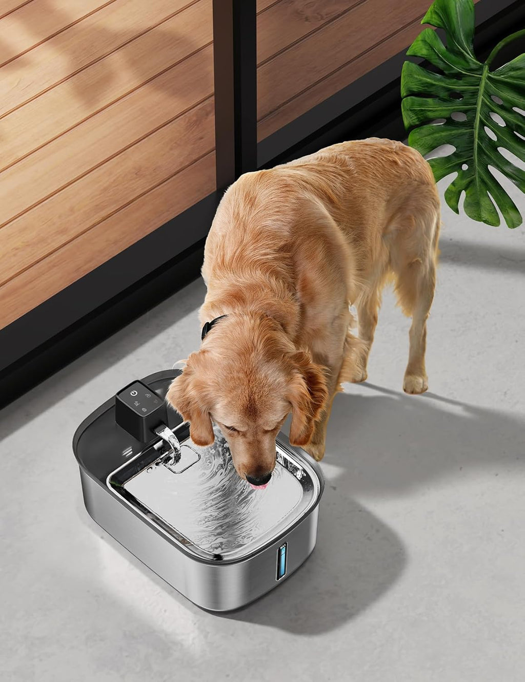 7.5L Stainless Steel Wireless Dog Water Fountain with One Filter Included