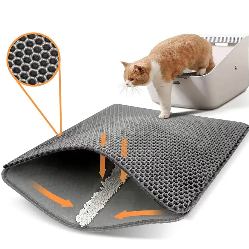 Waterproof Double Layer Cat Litter Mat for Effective Litter Trapping and Easy Cleaning - Essential Accessory for Cat Owners