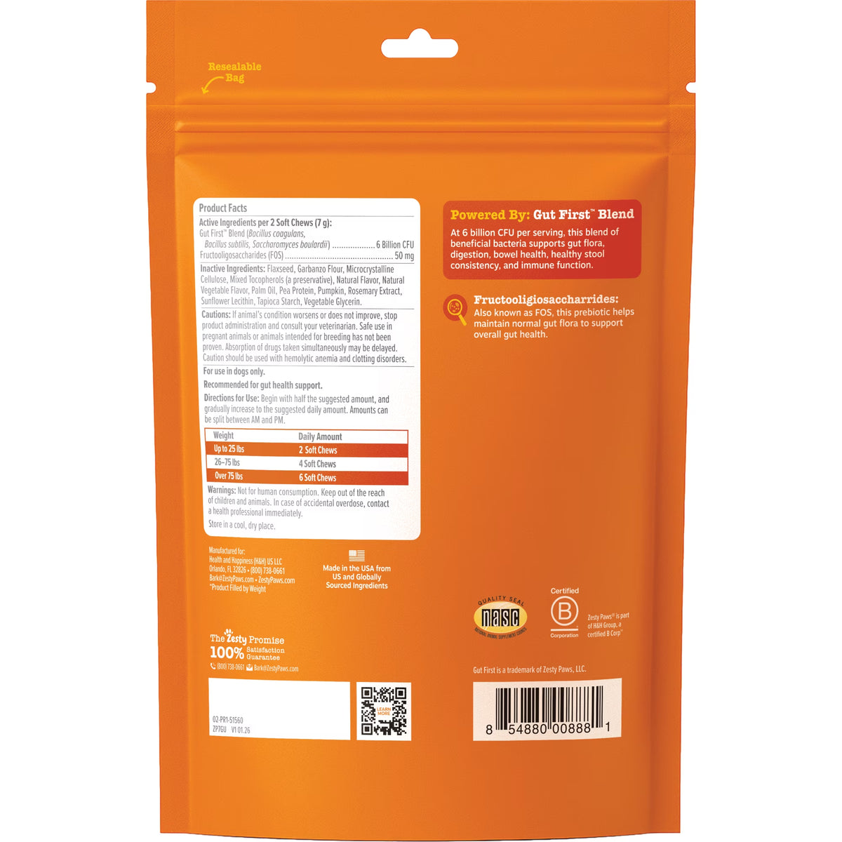 Pumpkin Flavor Probiotic Bites for Dogs, 60 Count Supplement