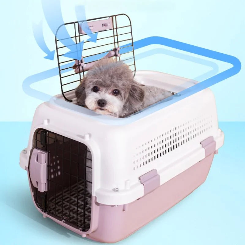 Durable Ventilated Pet Airline Transport Box - Multi-Purpose Dog and Cat Carrier