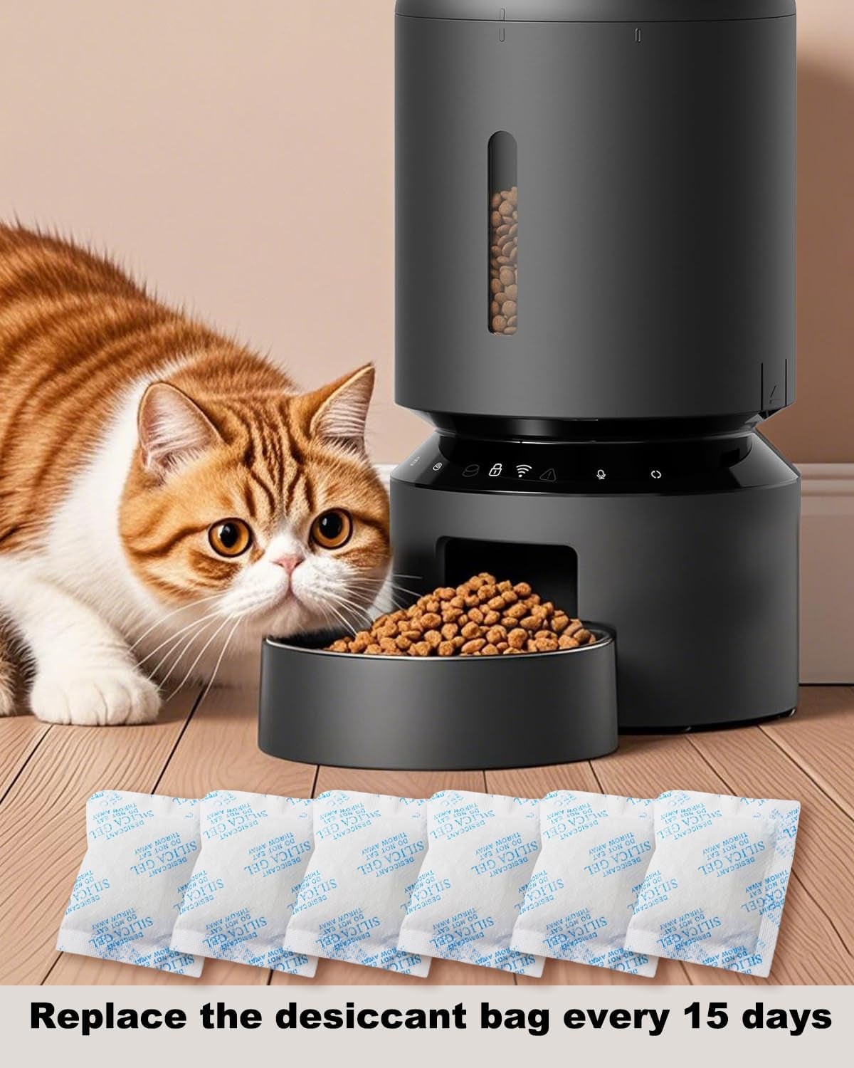 Desiccant Bag Replacement for Automatic Pet Feeders - 6-Pack Compatible with Petlibro & Petkit, Ensures Freshness of Pet Food