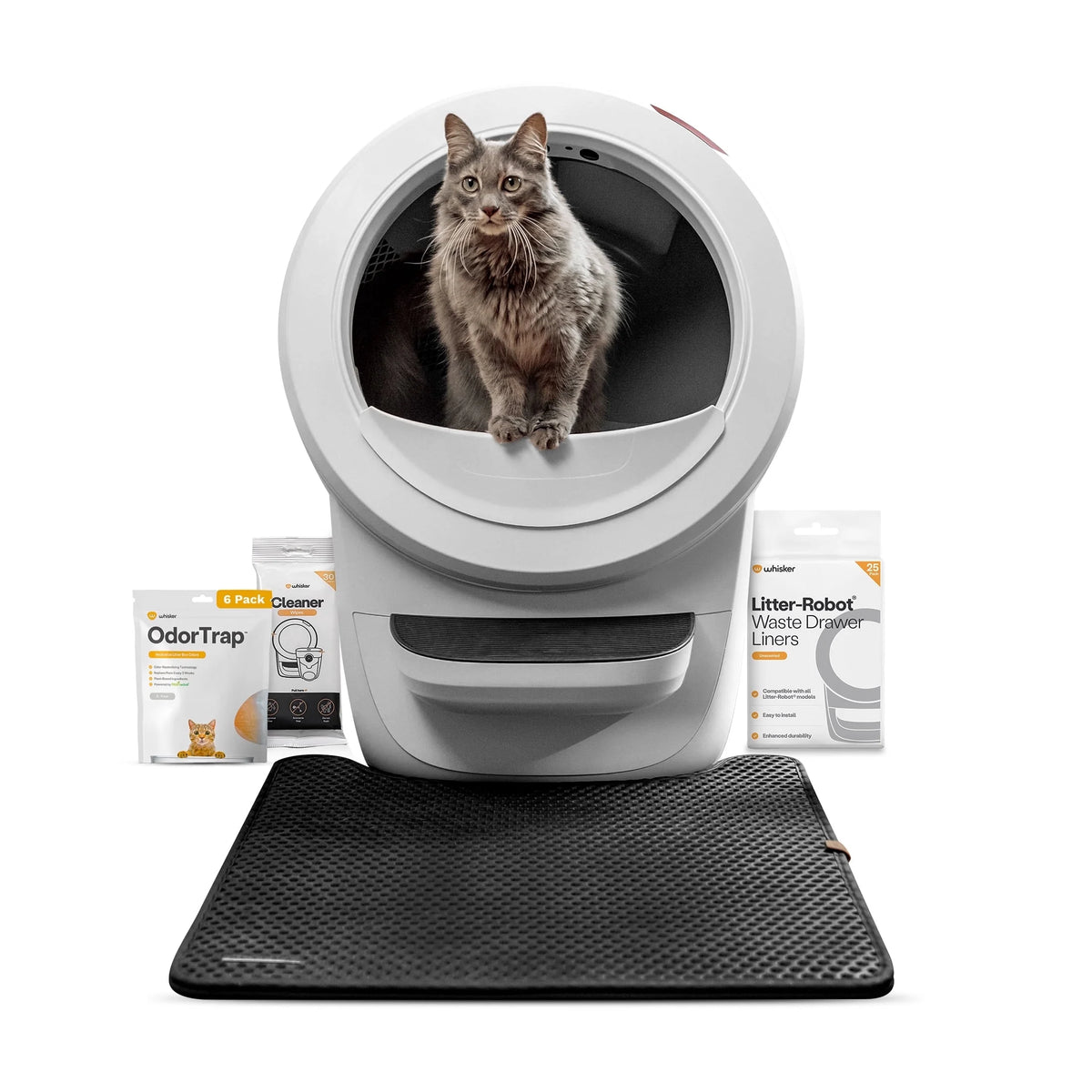 Litter-Robot 4 Core Bundle: Self-Cleaning Cat Litter Box with Accessories in White