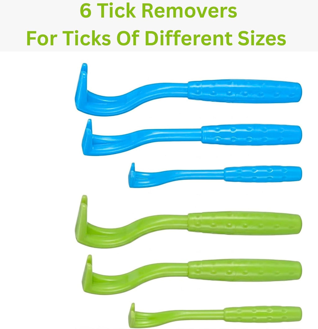 Tick Removal Tool Kit – 6-Pack for Humans and Pets | Includes Tick Identification Card | Safe and Effective Tick Removal for Dogs and Cats