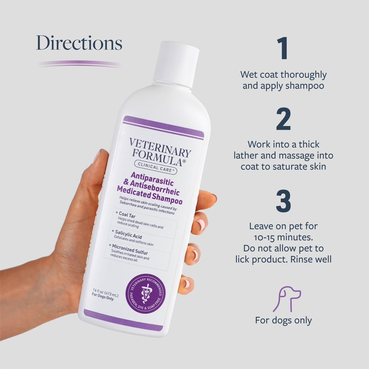 Clinical Care Antiparasitic and Antiseborrheic Shampoo for Dogs, 16 Fl Oz